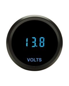 Round Voltmeter 8-17.0 volts, 2-1/16", black, blue
