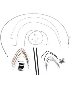 Burly 18" Handlebar Stainless Brake Line Cable Kit for 2007-2010 Harley FLST