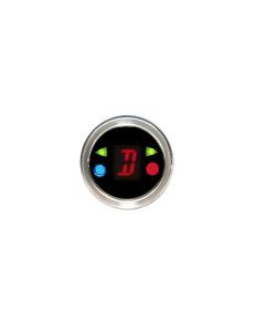Round digital gear shift indicator with indicators, 1 1/2" diameter, chrome, red DGS-3-C-R