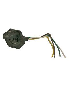 4-Flat Car End Connector with Cover - 12 Inch Leads