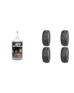 Set of 4 ATV QUADBOSS Tires (QBT672 27x9R-12 Front, 27x11R-12 Rear) with Sealant