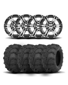 ITP SS212 14" Machined Black Wheels And Mud Lite Tires [28x12-14]
