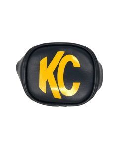 KC HiLiTES 3" Soft Vinyl Cover - Round - Pair - Black / Yellow KC Logo 5303