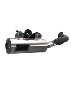 HMF Muffler Polaris RZR Turbo R 22-25 Stainless Titan-SS Big Core Full System Exhaust Blackout End Cap