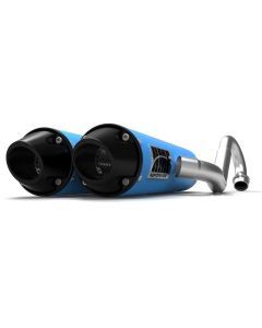 HMF Muffler Can-Am Maverick/MAX 13-18 Octane Blue Performance Dual 3/4 Exhaust Black Euro End Cap
