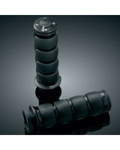 Kuryakyn Black Rubber Soft ISO Cable Throttle Hand Grips Traditional Harley 6320