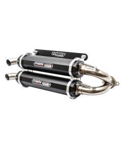 Trinity Racing Stage 5 Dual Slip On Exhaust Black Muffler TR-4152S-BK