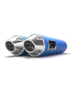 HMF Muffler Can-Am Maverick/MAX 13-18 Octane Blue Performance Dual Slip On Exhaust Euro End Cap
