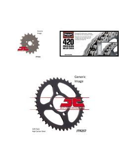 420 Chain Natural, Front & Rear Sprocket Kit for Street HONDA C70 1982-1983