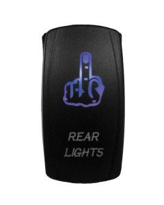DragonFire Racing Laser-Etched Dual LED Switch - Finger rear light on/off - Blue - 04-0066