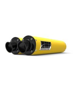 HMF Muffler Can-Am Maverick/MAX 13-18 Can-Am Yellow Performance Dual Slip On Exhaust Black Turn Down End Cap