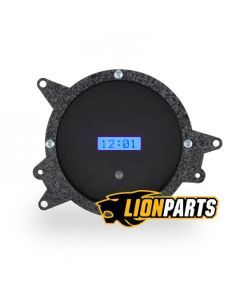 1969-70 Ford Mustang Digital Clock, Black Alloy Style Face, Blue Display