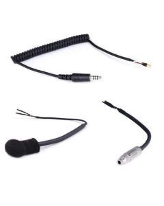 Rugged Radios Peltor Coil Cord Helmet Kit with Flex Boom Mic, 3.5mm Earbud Jack & 4C Plug HK-PFC-3.5