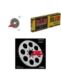 420D Chain Natural, Front & Rear Sprocket Kit for Street SUZUKI RB50 1987