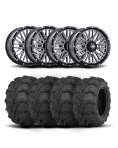 ITP Momentum 14" Machined Black Wheels And Mud Lite Tires [27x12-14]