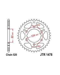 Steel Rear Sprocket 40T for Street KAWASAKI Z750 S 2005-2006