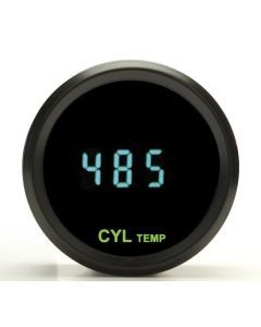 Dakota Digital Round Cylinder Head Temperature CHT Gauge Teal Display ODYR-11-1