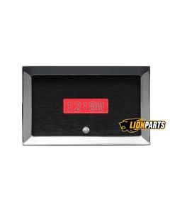 1957 Chevy Car Digital Clock, Black Alloy Style Face, Red Display