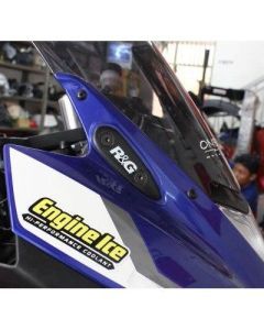 R&G Racing Black Mirror Delete Blanking Plates For 2015-2018 Yamaha YZF R3