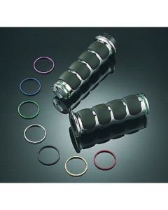 Kuryakyn Chrome Rubber Soft ISO Dual Cable Hand Grips Traditional Harley Dyna