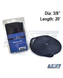 WSM 3/8'' x 20' Nylon Navy Blue Dock Line 1000-3820NB