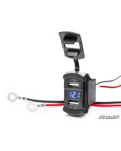 SuperATV 12 V UTV Voltmeter and Dual USB Charger RS-U-001