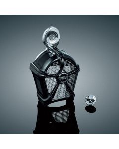 Kuryakyn Mach 2 Two Black Horn Cover Chrome Mesh Harley Accent 1995-2017 7297