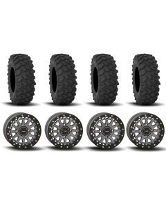 System 3 SB-6 Beadlock Gun Metal Grey 15" Wheels And XTR370 Tires [33x10-15]