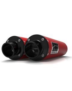 HMF Muffler Can-Am Renegade 1000 12-25 Red Performance Dual Slip On Exhaust Black Turn Down End Cap
