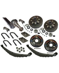 5,200 lb. Drop Axle Assembly with Hydraulic Brakes & 8-Bolt on 6-1/2 Inch Hub/Drums - 89-1/2 Inch Hub Face