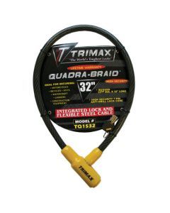 Trimax - TQ1532 - Braided Cable w/ Keyed Cable Lock, 32in. x 15mm