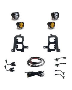 Baja Designs Fog Pocket Light Kit Dual S1 Series Wide Cornering / Spot Pattern Baja Amber / Clear Lens 447849