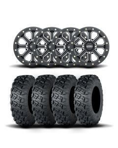 ITP Velocity Inertia 15" Matte Black Wheels And Versa Cross XTR Tires [33x10-15]