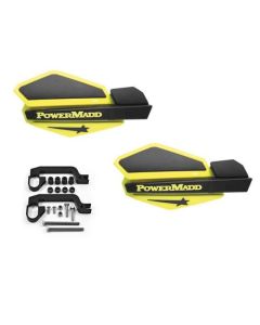 Powermadd Star Series Handguards Guards Mount Kit Yellow Black Raptor 125 250
