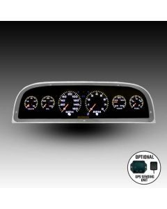 Intellitronix LED Analog Gauge Cluster Set With Black Faceplate For 1960-1963 Chevy Truck With Speedometer Sending Unit