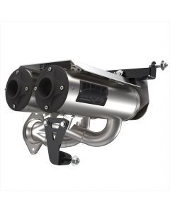 HMF Muffler Polaris RZR Pro R 22-24 Stainless Titan-QS Dual Slip On Exhaust Blackout End Cap