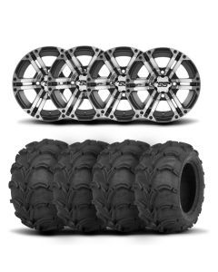 ITP SS212 14" Machined Black Wheels And Mud Lite Tires [27x12-14]