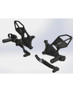 Vortex Racing Adjustable Rear Set Black - RS634K