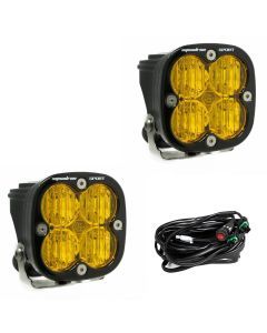 Baja Designs Auxiliary LED Light Pod Pair Squadron Sport Series Wide Cornering Pattern Baja Amber Lens Universal 557815