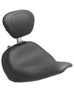 Mustang Wide Tripper Solo Smooth Seat With Backrest Black 79772