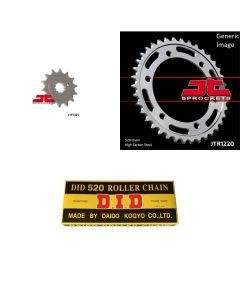 520 Chain Natural, Front & Rear Sprocket Kit for Street HONDA CBR250R 2011-2013