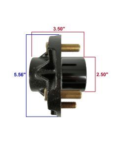 5-Bolt on 4-1/2" Studded Trailer Hub (Shorty - 3-1/2") for 1 Inch or 1-1/16 Inch Straight Spindles (BT-150A-02)