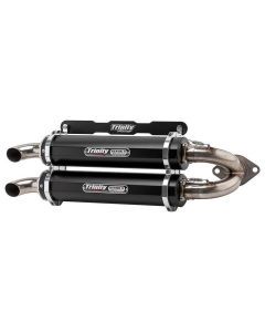 Trinity Racing Stage 5 Dual Slip On Exhaust Black Muffler For Polaris RZR RS1 EPS 2018-2022