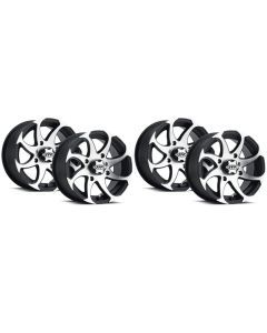 ITP Set of Four Twister Wheels Machined Black 14x7 4/156 5+2