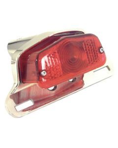 Emgo - 62-21510 - Lucas Style Taillight with Chrome Bracket, Clear Lens