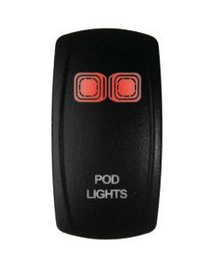 DragonFire Racing Laser-Etched Dual LED Switch - Lights On/Off - Red - 04-0090