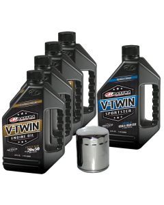 Complete Engine Oil Change Kit V-Twin Synthetic Blend HD Sportster 5 quart 170C