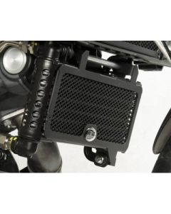 R&G Racing Black Oil Cooler Guard For 2011-2014 Aprilia Dorsoduro 1200 SMV1200