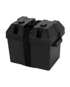 Battery Box - Black Pollypropylene fits Group 24 Batteries - Tall Top