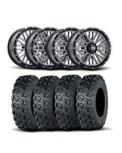 ITP Momentum 18" Machined Black Wheels And Versa Cross XTR Tires [28x10-18]